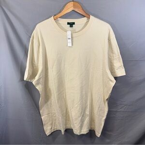 J.Crew Shirt Mens 3XL Solid Beige Relaxed Fit 100% Cotton Crewneck Short Sleeve
